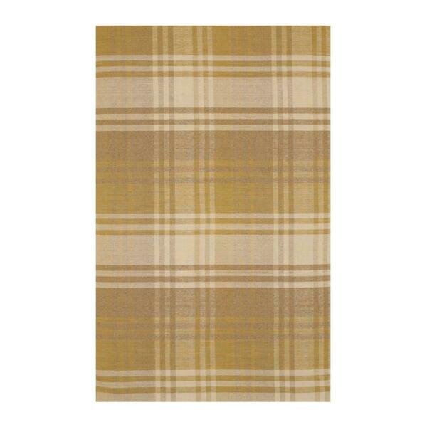 Plaid Handmade Wool Yellow Transitional Geometric Rug T176YL8X10